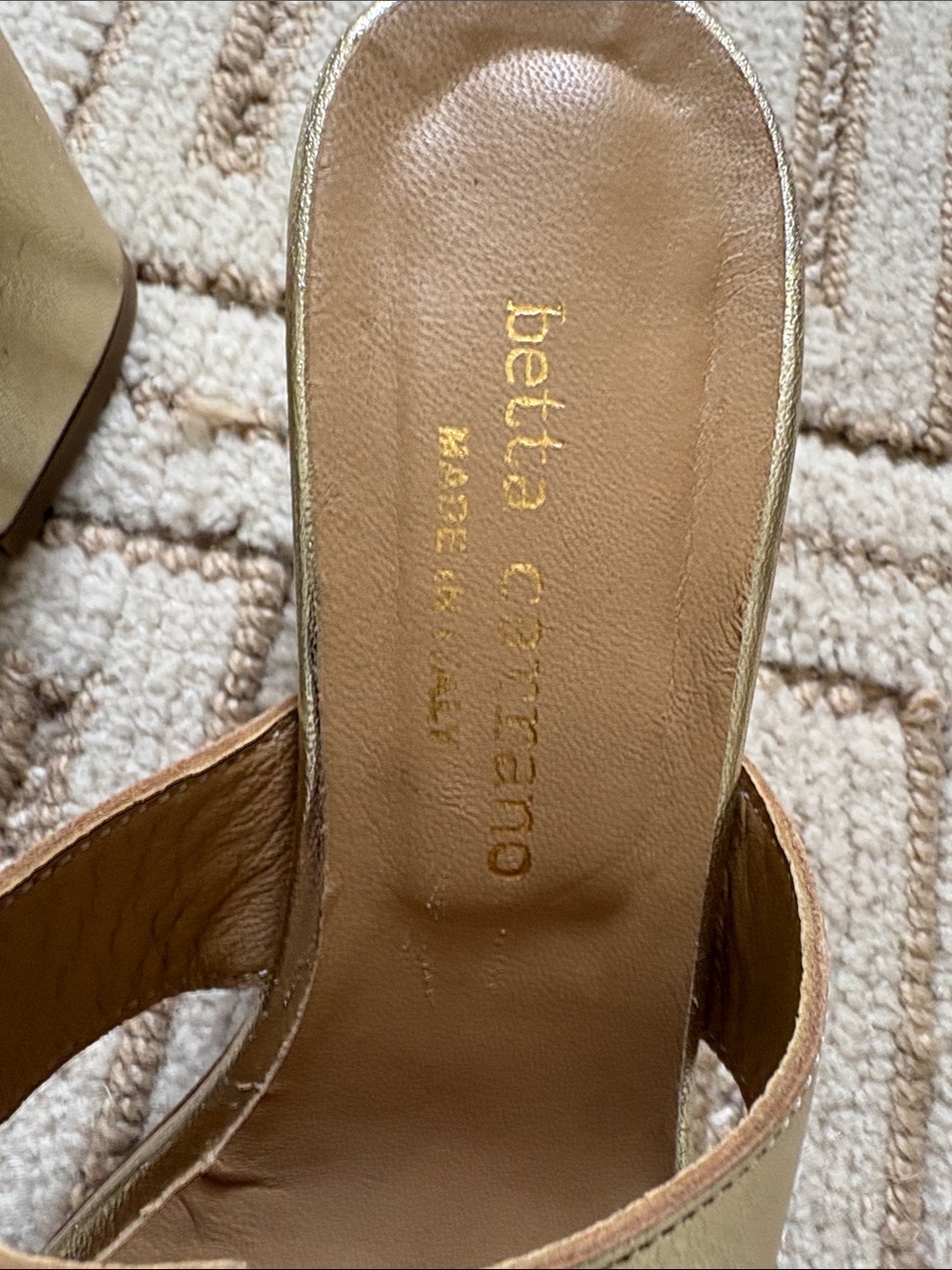Metallic Gold Leather Slide Mules - Picture 2 of 4